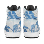Alps Mountain Print High Top Leather Sneakers