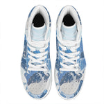 Alps Mountain Print High Top Leather Sneakers
