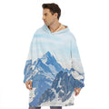 Alps Mountain Print Hoodie Blanket
