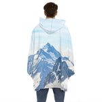 Alps Mountain Print Hoodie Blanket