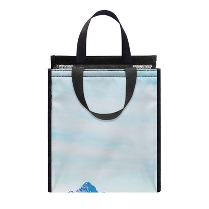Alps Mountain Print Insulated Lunch Tote