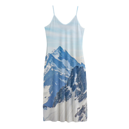 Alps Mountain Print Jersey Midi Cami Dress