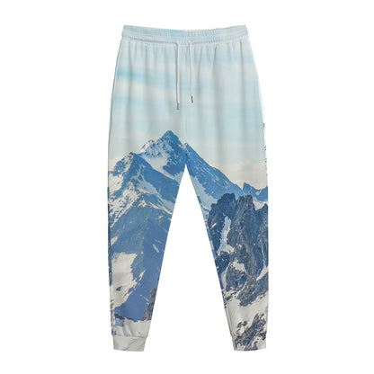 Alps Mountain Print Jogger Pants