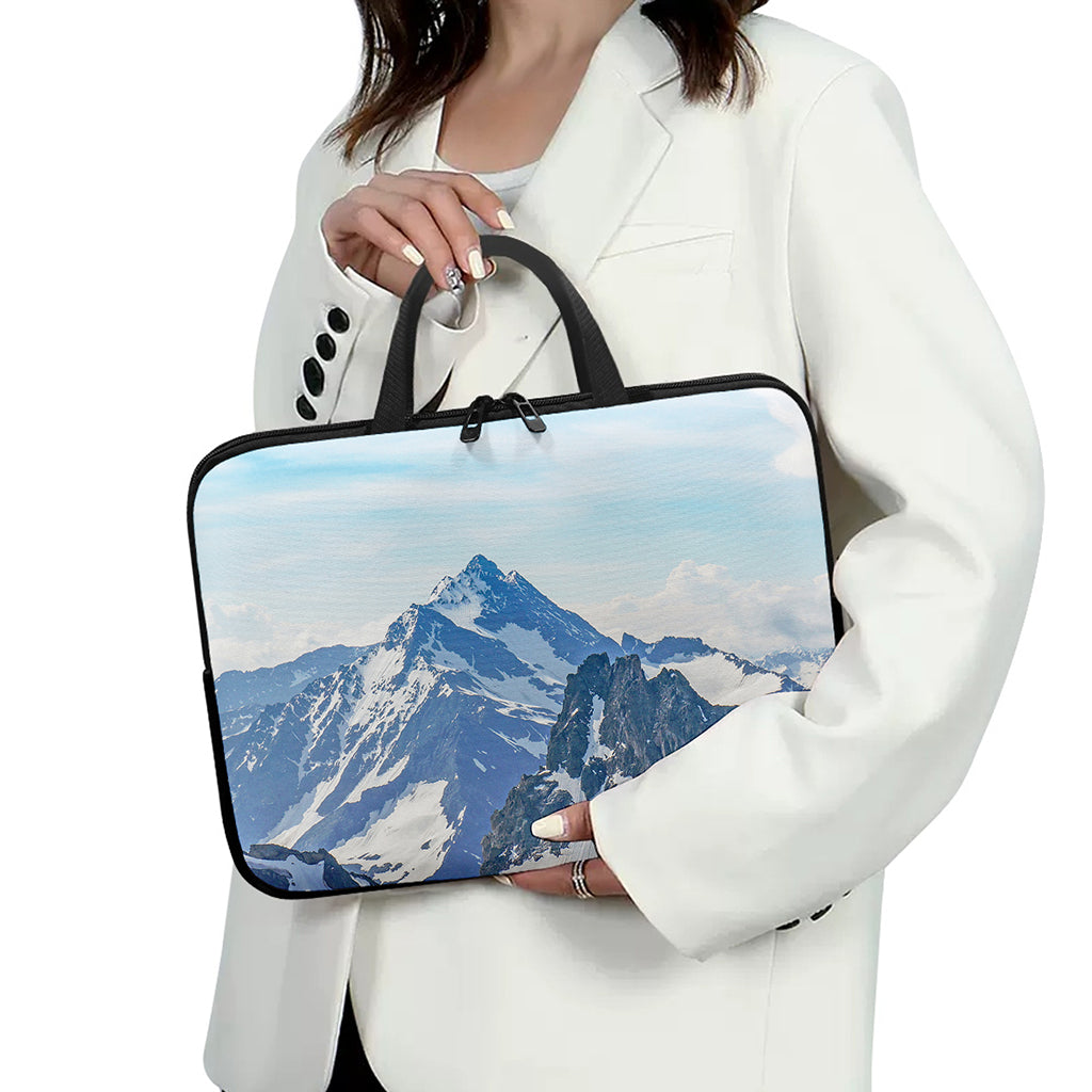 Alps Mountain Print Laptop Sleeve With Handle