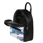 Alps Mountain Print Leather Backpack