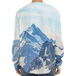Alps Mountain Print Long Sleeve Baseball Jersey