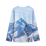 Alps Mountain Print Long Sleeve Short Coat