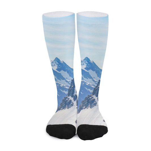 Alps Mountain Print Long Socks