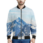 Alps Mountain Print Men's Bomber Jacket