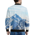 Alps Mountain Print Men's Bomber Jacket
