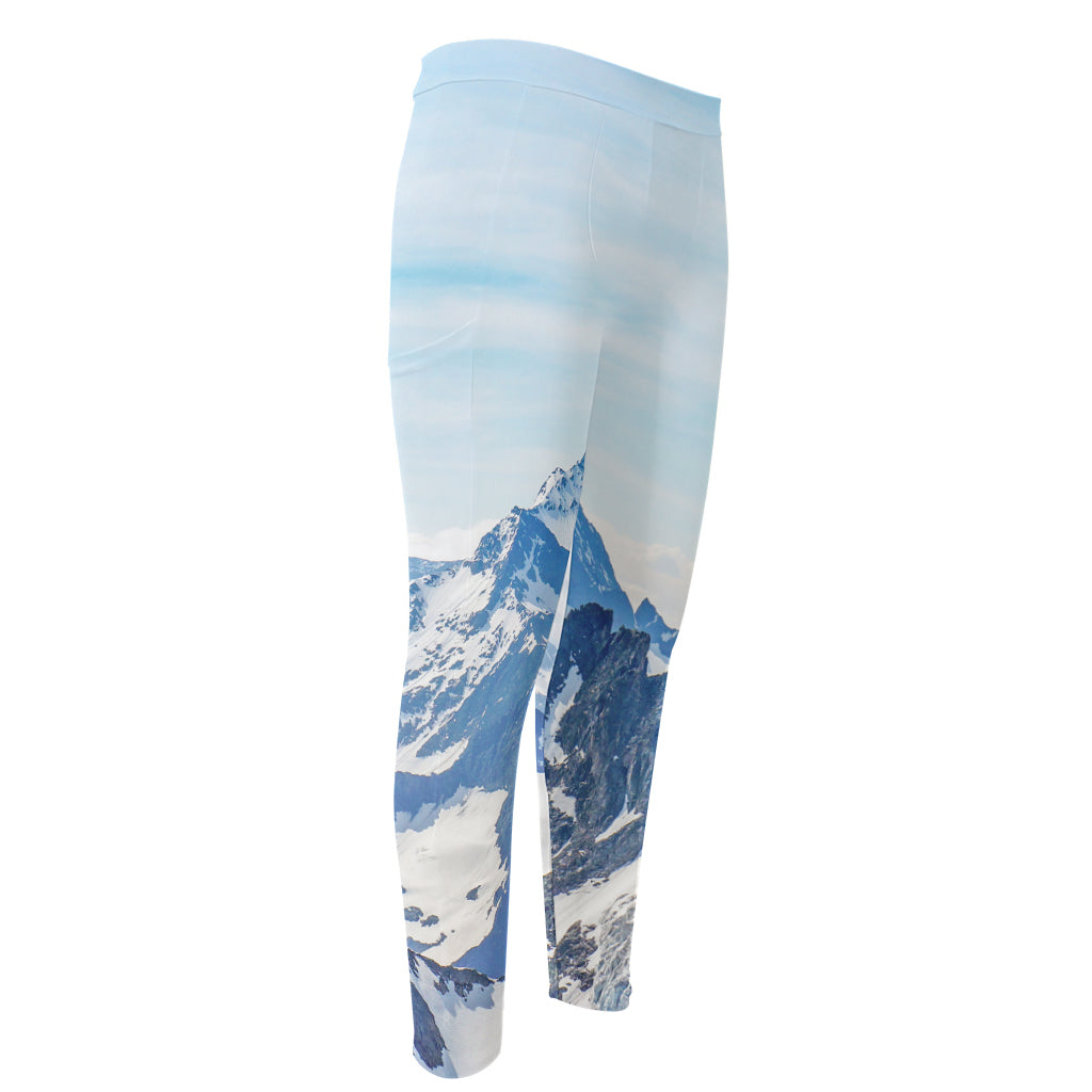 Alps Mountain Print Men's Compression Pants