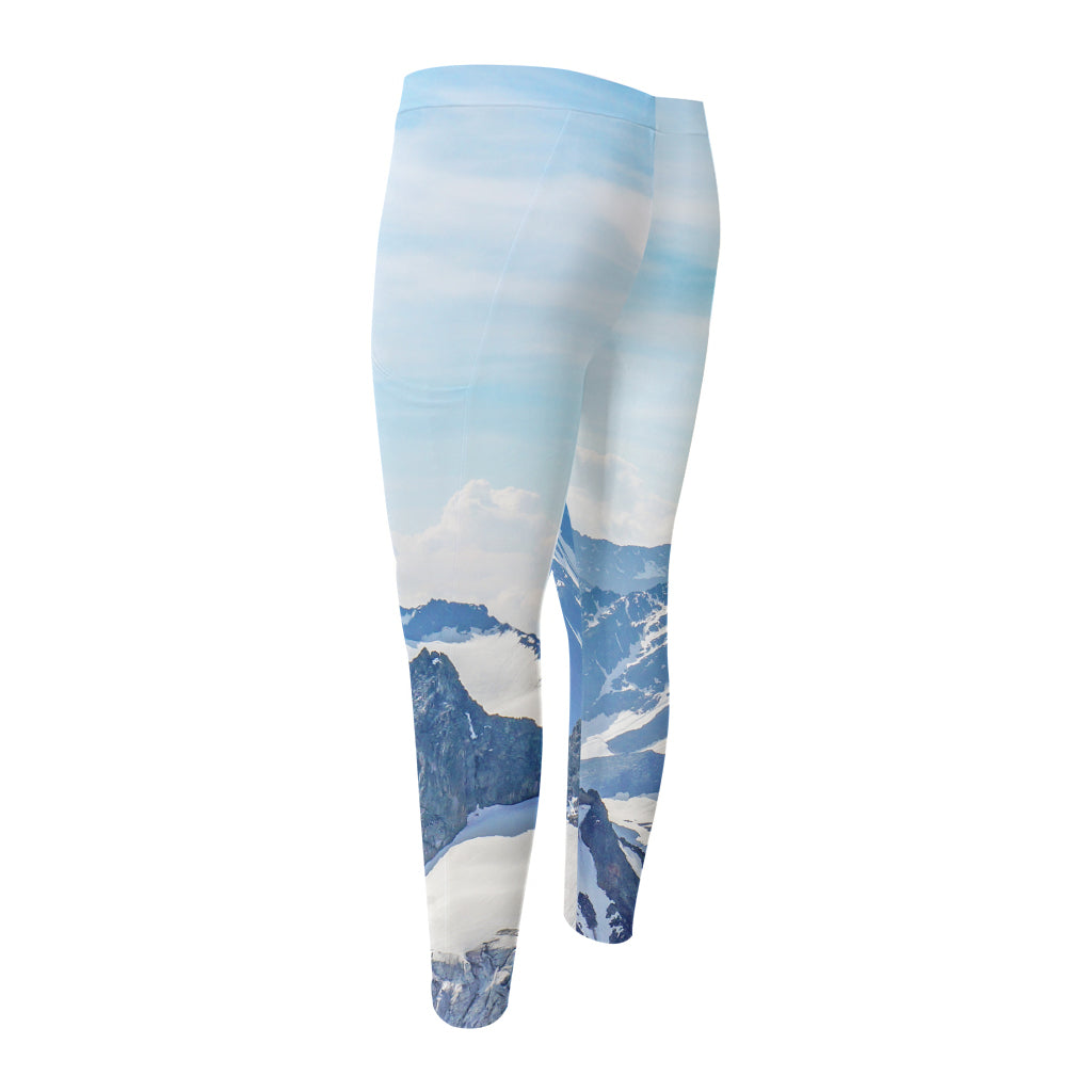 Alps Mountain Print Men's Compression Pants