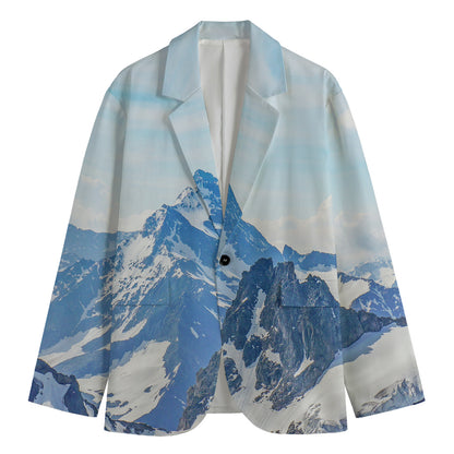 Alps Mountain Print Men's Cotton Blazer