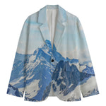 Alps Mountain Print Men's Cotton Blazer