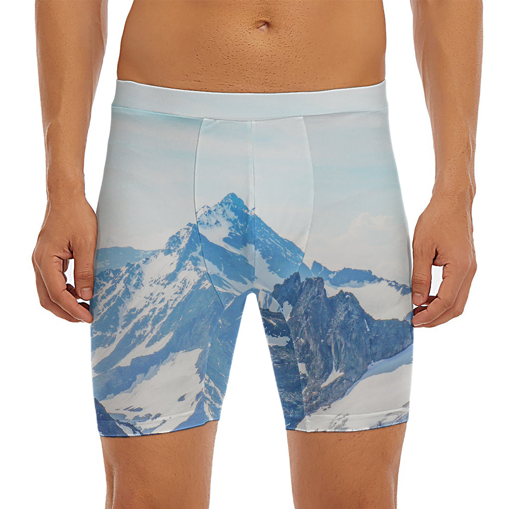 Alps Mountain Print Men's Long Boxer Briefs
