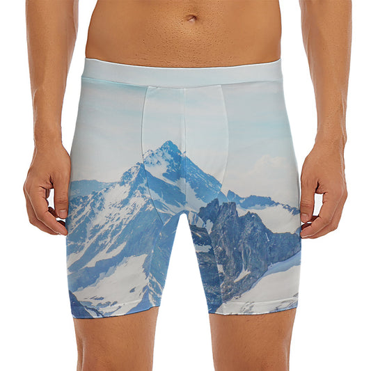 Alps Mountain Print Men's Long Boxer Briefs