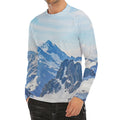 Alps Mountain Print Men's Long Sleeve Rash Guard