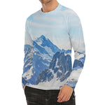 Alps Mountain Print Men's Long Sleeve Rash Guard