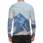 Alps Mountain Print Men's Long Sleeve Rash Guard