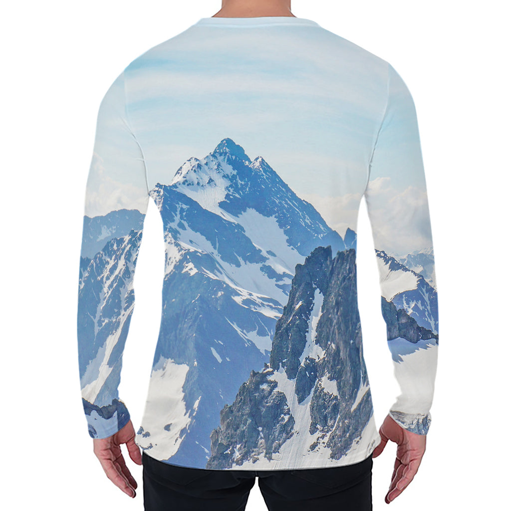 Alps Mountain Print Men's Long Sleeve T-Shirt