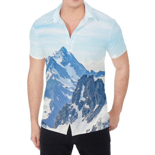 Alps Mountain Print Men's Shirt