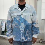 Alps Mountain Print Men's Shirt Jacket