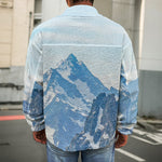 Alps Mountain Print Men's Shirt Jacket