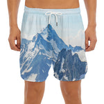 Alps Mountain Print Men's Split Running Shorts