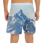 Alps Mountain Print Men's Split Running Shorts