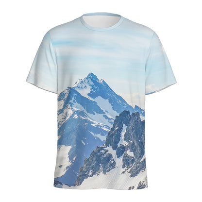 Alps Mountain Print Men's Sports T-Shirt