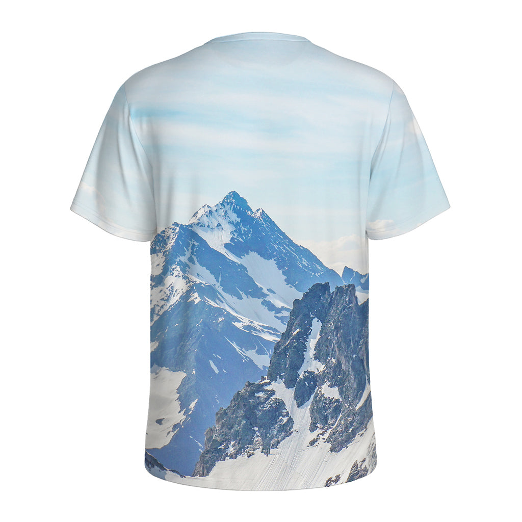 Alps Mountain Print Men's Sports T-Shirt
