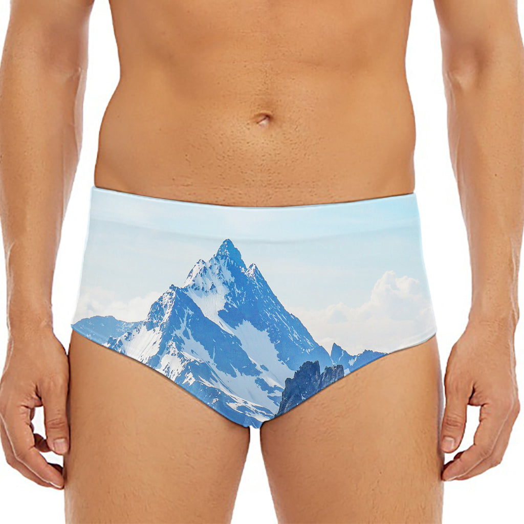 Alps Mountain Print Men's Triangle Swim Briefs