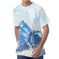 Alps Mountain Print Men's Velvet T-Shirt