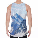 Alps Mountain Print Men's Velvet Tank Top