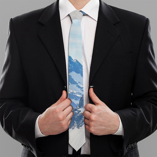 Alps Mountain Print Necktie
