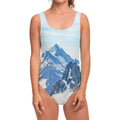 Alps Mountain Print One Piece Swimsuit
