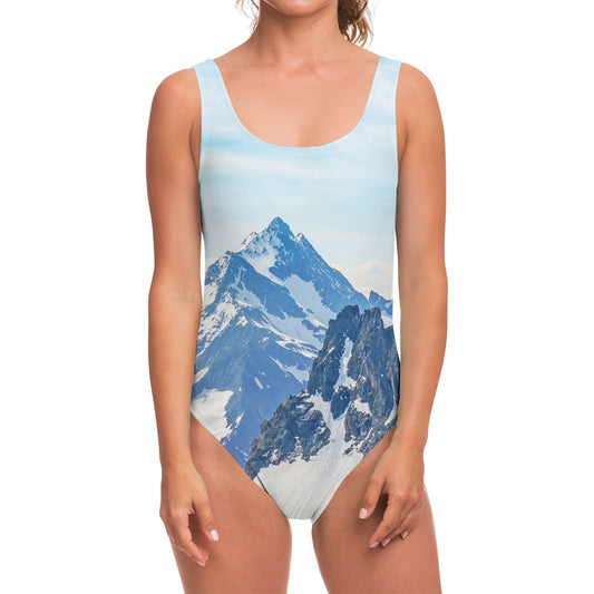 Alps Mountain Print One Piece Swimsuit