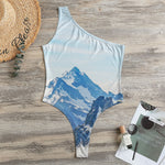 Alps Mountain Print One Shoulder Bodysuit