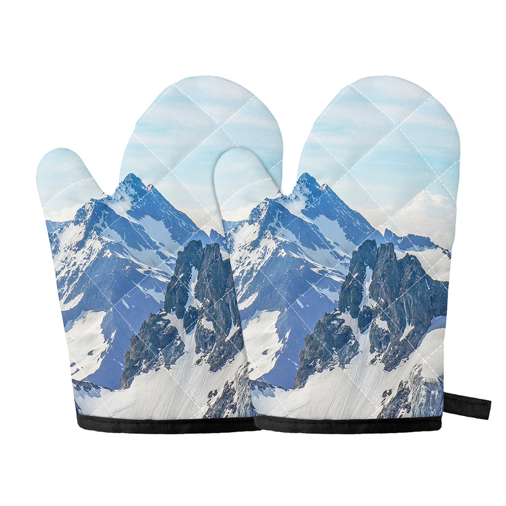 Alps Mountain Print Oven Mitts