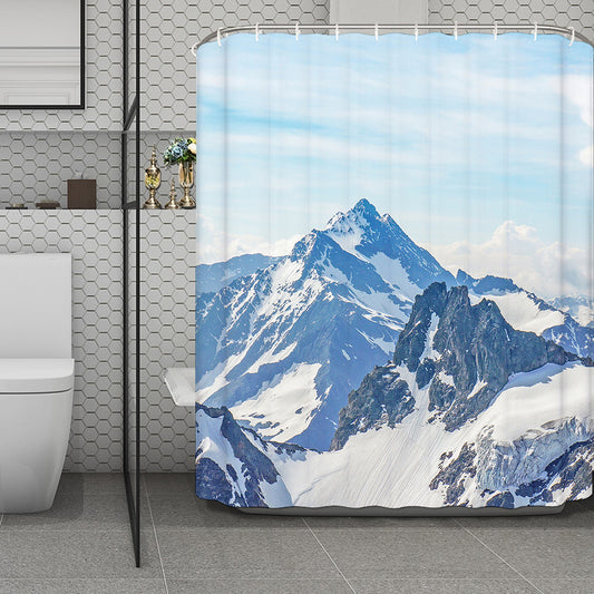 Alps Mountain Print Polyester Shower Curtain