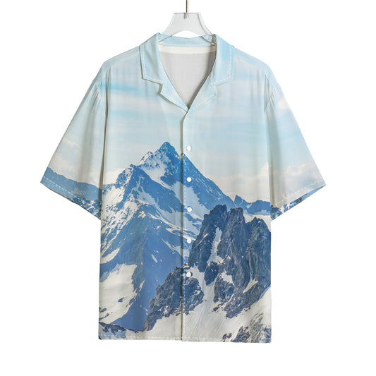 Alps Mountain Print Rayon Hawaiian Shirt