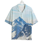 Alps Mountain Print Rayon Hawaiian Shirt