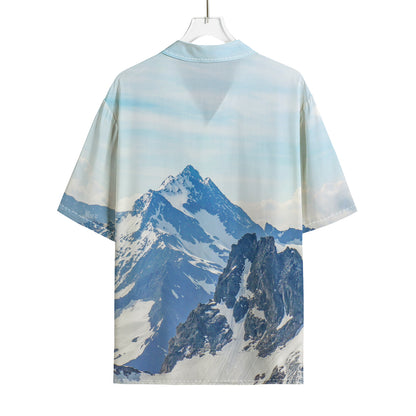 Alps Mountain Print Rayon Hawaiian Shirt