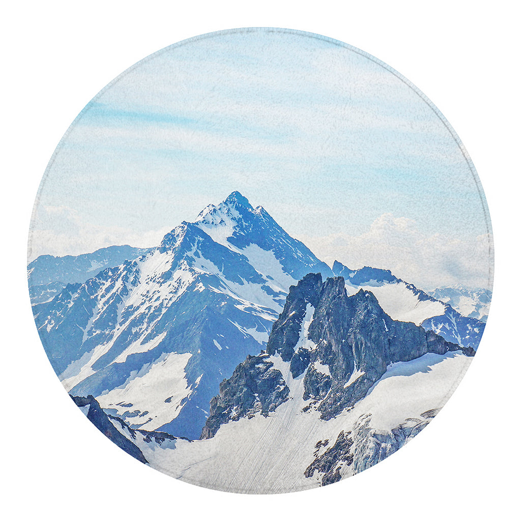 Alps Mountain Print Round Blanket