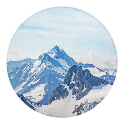 Alps Mountain Print Round Blanket