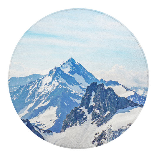 Alps Mountain Print Round Blanket