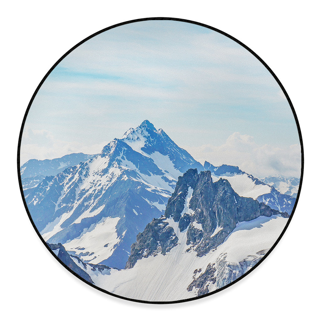 Alps Mountain Print Round Floor Mat