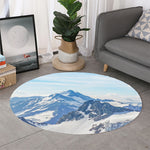 Alps Mountain Print Round Rug