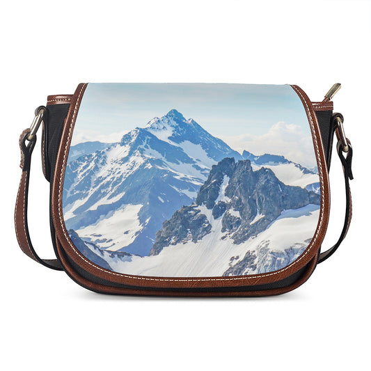 Alps Mountain Print Saddle Bag