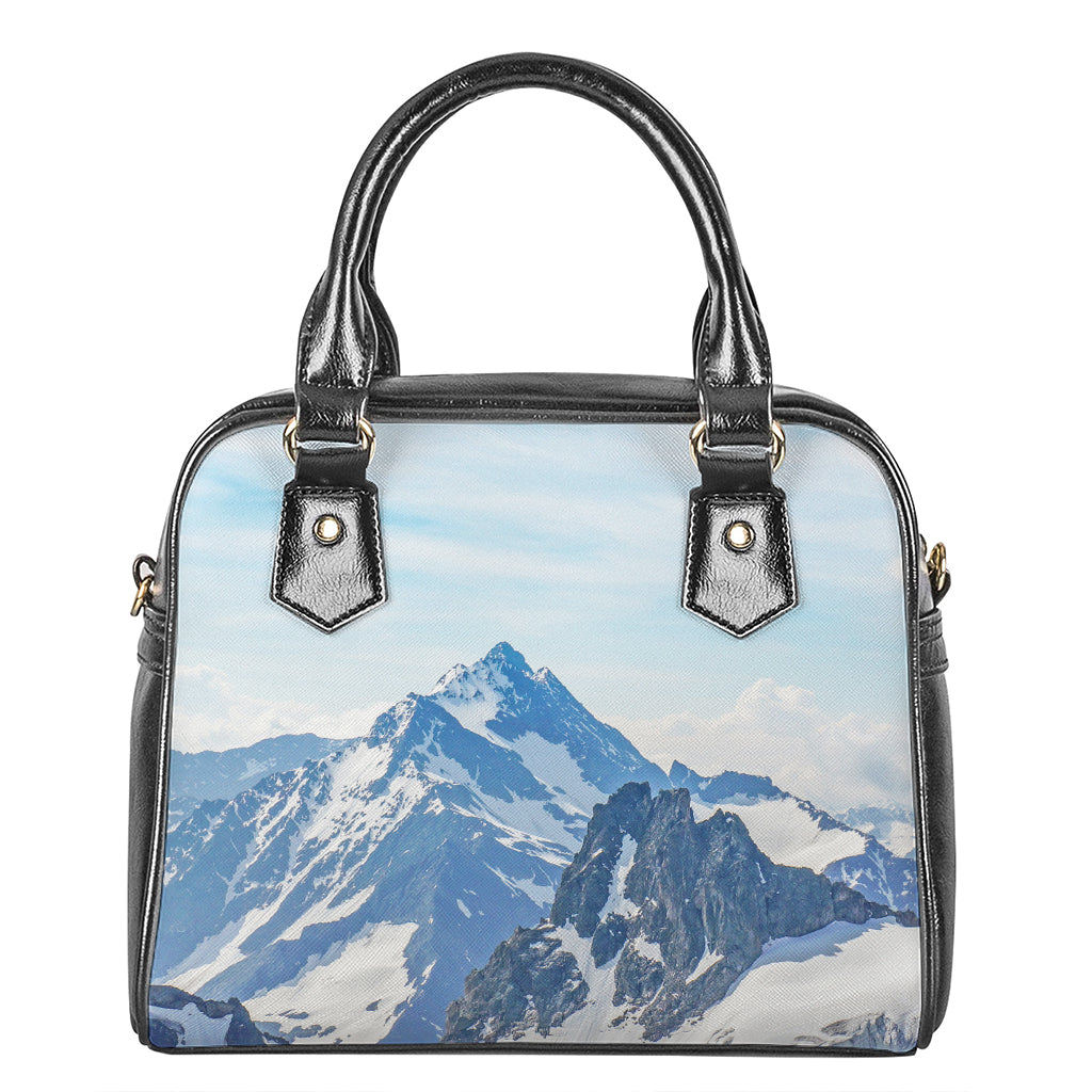 Alps Mountain Print Shoulder Handbag